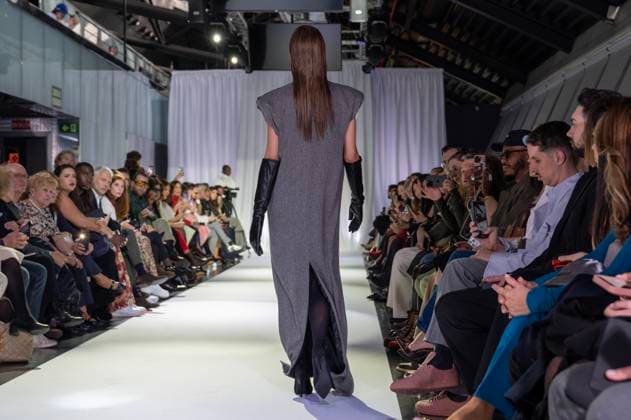 February 19, 2025, Madrid, Madrid, Spain: Model walks the runway at the RAFAEL URQUIZAR fashion show Ã¢â‚¬oeVANGUARDÃ¢â‚¬Â during the Mercedes Benz Fashion Week Madrid at Movistar Arena on February 19, 2025 in Madrid, Spain. Madrid Spain - ZUMAc312 1059032013st Copyright: xOscarxManuelxSanchezx