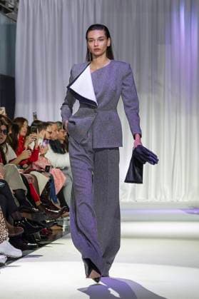 February 19, 2025, Madrid, Madrid, Spain: Model walks the runway at the RAFAEL URQUIZAR fashion show Ã¢â‚¬oeVANGUARDÃ¢â‚¬Â during the Mercedes Benz Fashion Week Madrid at Movistar Arena on February 19, 2025 in Madrid, Spain. Madrid Spain - ZUMAc312 1059032017st Copyright: xOscarxManuelxSanchezx