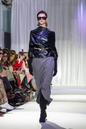 February 19, 2025, Madrid, Madrid, Spain: Model walks the runway at the RAFAEL URQUIZAR fashion show Ã¢â‚¬oeVANGUARDÃ¢â‚¬Â during the Mercedes Benz Fashion Week Madrid at Movistar Arena on February 19, 2025 in Madrid, Spain. Madrid Spain - ZUMAc312 1059032035st Copyright: xOscarxManuelxSanchezx