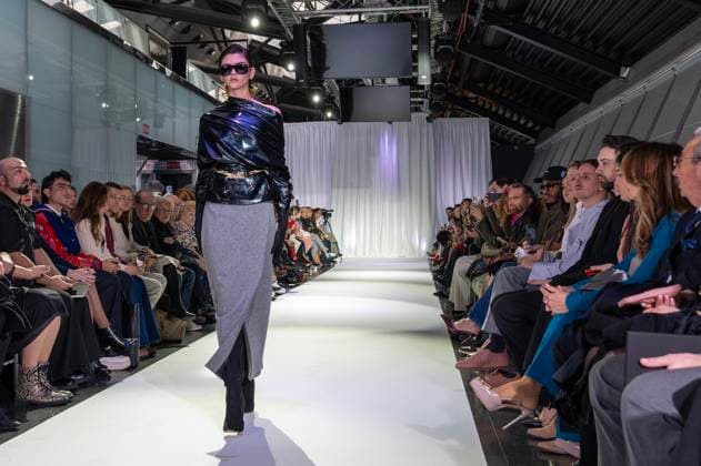 February 19, 2025, Madrid, Madrid, Spain: Model walks the runway at the RAFAEL URQUIZAR fashion show Ã¢â‚¬oeVANGUARDÃ¢â‚¬Â during the Mercedes Benz Fashion Week Madrid at Movistar Arena on February 19, 2025 in Madrid, Spain. Madrid Spain - ZUMAc312 1059032038st Copyright: xOscarxManuelxSanchezx