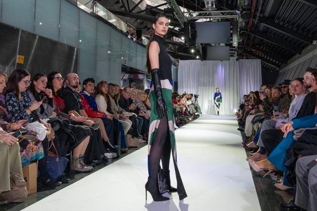 February 19, 2025, Madrid, Madrid, Spain: Model walks the runway at the RAFAEL URQUIZAR fashion show Ã¢â‚¬oeVANGUARDÃ¢â‚¬Â during the Mercedes Benz Fashion Week Madrid at Movistar Arena on February 19, 2025 in Madrid, Spain. Madrid Spain - ZUMAc312 1059032177st Copyright: xOscarxManuelxSanchezx