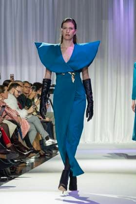 February 19, 2025, Madrid, Madrid, Spain: Model walks the runway at the RAFAEL URQUIZAR fashion show Ã¢â‚¬oeVANGUARDÃ¢â‚¬Â during the Mercedes Benz Fashion Week Madrid at Movistar Arena on February 19, 2025 in Madrid, Spain. Madrid Spain - ZUMAc312 1059032180st Copyright: xOscarxManuelxSanchezx