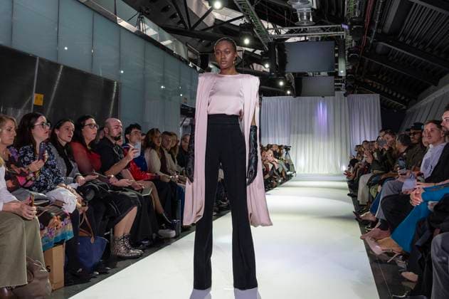 February 19, 2025, Madrid, Madrid, Spain: Model walks the runway at the RAFAEL URQUIZAR fashion show Ã¢â‚¬oeVANGUARDÃ¢â‚¬Â during the Mercedes Benz Fashion Week Madrid at Movistar Arena on February 19, 2025 in Madrid, Spain. Madrid Spain - ZUMAc312 1059032215st Copyright: xOscarxManuelxSanchezx