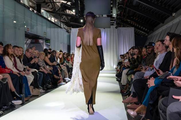 February 19, 2025, Madrid, Madrid, Spain: Model walks the runway at the RAFAEL URQUIZAR fashion show Ã¢â‚¬oeVANGUARDÃ¢â‚¬Â during the Mercedes Benz Fashion Week Madrid at Movistar Arena on February 19, 2025 in Madrid, Spain. Madrid Spain - ZUMAc312 1059032256st Copyright: xOscarxManuelxSanchezx