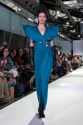 February 19, 2025, Madrid, Madrid, Spain: Model walks the runway at the RAFAEL URQUIZAR fashion show Ã¢â‚¬oeVANGUARDÃ¢â‚¬Â during the Mercedes Benz Fashion Week Madrid at Movistar Arena on February 19, 2025 in Madrid, Spain. Madrid Spain - ZUMAc312 1059032285st Copyright: xOscarxManuelxSanchezx