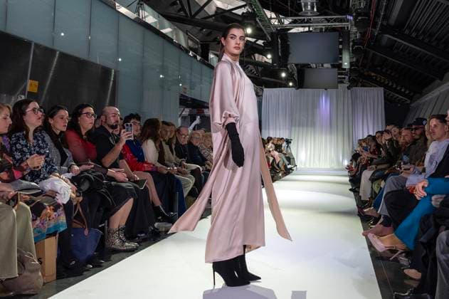 February 19, 2025, Madrid, Madrid, Spain: Model walks the runway at the RAFAEL URQUIZAR fashion show Ã¢â‚¬oeVANGUARDÃ¢â‚¬Â during the Mercedes Benz Fashion Week Madrid at Movistar Arena on February 19, 2025 in Madrid, Spain. Madrid Spain - ZUMAc312 1059032312st Copyright: xOscarxManuelxSanchezx