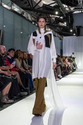 February 19, 2025, Madrid, Madrid, Spain: Model walks the runway at the RAFAEL URQUIZAR fashion show Ã¢â‚¬oeVANGUARDÃ¢â‚¬Â during the Mercedes Benz Fashion Week Madrid at Movistar Arena on February 19, 2025 in Madrid, Spain. Madrid Spain - ZUMAc312 1059032315st Copyright: xOscarxManuelxSanchezx
