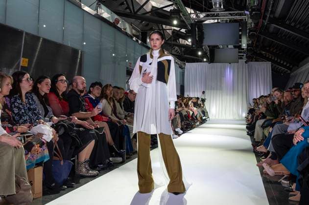 February 19, 2025, Madrid, Madrid, Spain: Model walks the runway at the RAFAEL URQUIZAR fashion show Ã¢â‚¬oeVANGUARDÃ¢â‚¬Â during the Mercedes Benz Fashion Week Madrid at Movistar Arena on February 19, 2025 in Madrid, Spain. Madrid Spain - ZUMAc312 1059032316st Copyright: xOscarxManuelxSanchezx