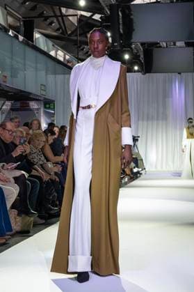 February 19, 2025, Madrid, Madrid, Spain: Model walks the runway at the RAFAEL URQUIZAR fashion show Ã¢â‚¬oeVANGUARDÃ¢â‚¬Â during the Mercedes Benz Fashion Week Madrid at Movistar Arena on February 19, 2025 in Madrid, Spain. Madrid Spain - ZUMAc312 1059032341st Copyright: xOscarxManuelxSanchezx