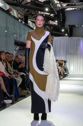 February 19, 2025, Madrid, Madrid, Spain: Model walks the runway at the RAFAEL URQUIZAR fashion show Ã¢â‚¬oeVANGUARDÃ¢â‚¬Â during the Mercedes Benz Fashion Week Madrid at Movistar Arena on February 19, 2025 in Madrid, Spain. Madrid Spain - ZUMAc312 1059032344st Copyright: xOscarxManuelxSanchezx