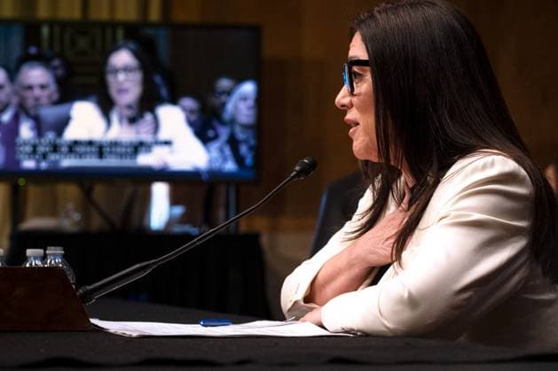 February 19, 2025, Washington, District Of Columbia, USA: LORI CHAVEZ-DEREMER testifies during nomination hearing for Secretary of Labor. Washington USA - ZUMAb230 20250219_znp_b230_017 Copyright: xLauraxBrettx
