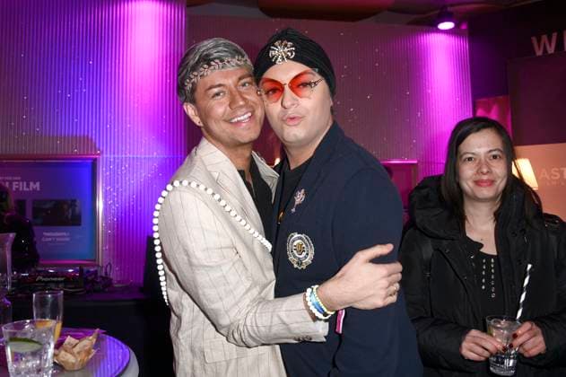 Julian F M Stoeckel with friend Marcell Damaschke at the 99Fire Films Award during the Berlinale 2025 in the Astor Film Lounge Berlin, 19 02 2025 Foto:xN.xKubelkax xFuturexImagex fire_films_5341