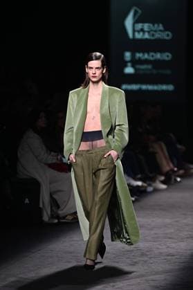 A model wears at collection runway a creation from Baro Lucas during Pasarela Cibeles Mercedes-Benz Fashion Week Madrid 2025 in Madrid, on Thursday ,20 February 2025. Cordon Press 