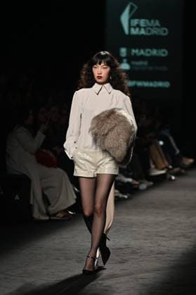 A model wears at collection runway a creation from Baro Lucas during Pasarela Cibeles Mercedes-Benz Fashion Week Madrid 2025 in Madrid, on Thursday ,20 February 2025. Cordon Press 