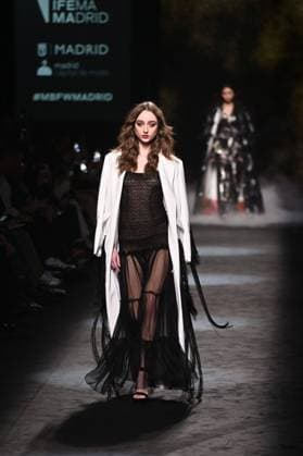 A model wears at collection runway a creation from Yolancris during Pasarela Cibeles Mercedes-Benz Fashion Week Madrid 2025 in Madrid, on Thursday ,20 February 2025. Cordon Press 