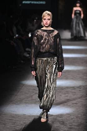 A model wears at collection runway a creation from Yolancris during Pasarela Cibeles Mercedes-Benz Fashion Week Madrid 2025 in Madrid, on Thursday ,20 February 2025. Cordon Press 