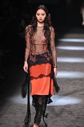 A model wears at collection runway a creation from Yolancris during Pasarela Cibeles Mercedes-Benz Fashion Week Madrid 2025 in Madrid, on Thursday ,20 February 2025. Cordon Press 