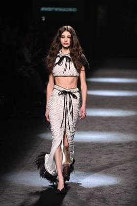 A model wears at collection runway a creation from Yolancris during Pasarela Cibeles Mercedes-Benz Fashion Week Madrid 2025 in Madrid, on Thursday ,20 February 2025. Cordon Press 