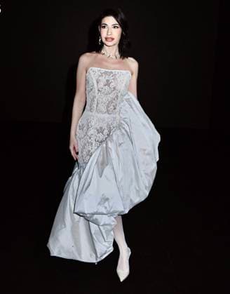 Presenter Ares Teixido at the front row of Yolancris collection during Pasarela Cibeles Mercedes-Benz Fashion Week Madrid 2025 in Madrid, on Thursday ,20 February 2025. Cordon Press  ANTONIOxQUILEZ