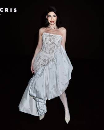 Presenter Ares Teixido at the front row of Yolancris collection during Pasarela Cibeles Mercedes-Benz Fashion Week Madrid 2025 in Madrid, on Thursday ,20 February 2025. Cordon Press  ANTONIOxQUILEZ