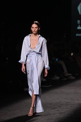 A model wears at collection runway a creation from Mans during Pasarela Cibeles Mercedes-Benz Fashion Week Madrid 2025 in Madrid, on Thursday ,20 February 2025. Cordon Press 