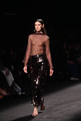 A model wears at collection runway a creation from Mans during Pasarela Cibeles Mercedes-Benz Fashion Week Madrid 2025 in Madrid, on Thursday ,20 February 2025. Cordon Press 