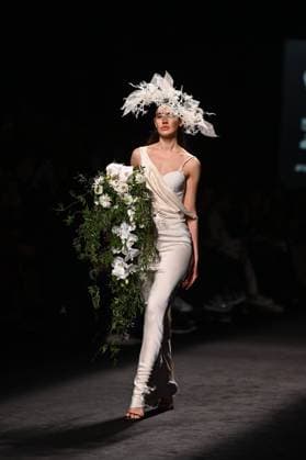 A model wears at collection runway a creation from Mans during Pasarela Cibeles Mercedes-Benz Fashion Week Madrid 2025 in Madrid, on Thursday ,20 February 2025. Cordon Press 
