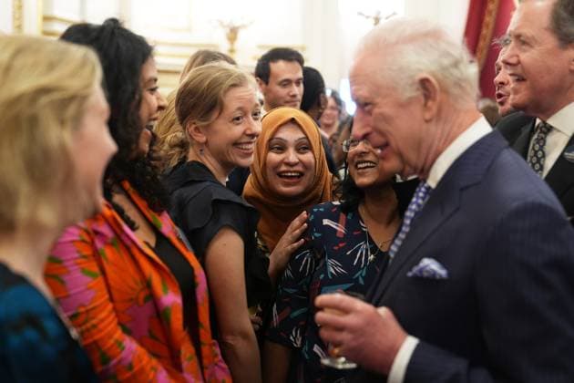 Bilder des Jahres 2025, Entertainment 02 Februar Entertainment Themen der Woche KW08 Entertainment Bilder des Tages Humanitarian reception at Buckingham Palace King Charles III during a reception celebrating exceptional individuals and organisations contributing towards humanitarian efforts across the globe at Buckingham Palace, London., Credit:Aaron Chown Avalon UK, London  Copyright: xAaronxChownx xAvalonx 0966550746