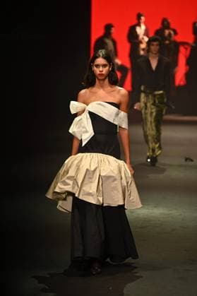 A model wears at collection runway a creation from Pedro de lHierro during Pasarela Cibeles Mercedes-Benz Fashion Week Madrid 2025 in Madrid, on Thursday ,20 February 2025. Cordon Press 