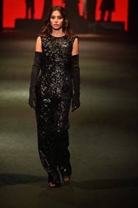 A model wears at collection runway a creation from Pedro de lHierro during Pasarela Cibeles Mercedes-Benz Fashion Week Madrid 2025 in Madrid, on Thursday ,20 February 2025. Cordon Press 