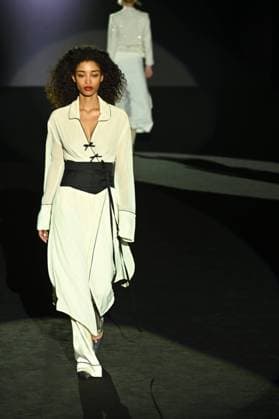 A model wears at collection runway a creation from Menchen Thomas during Pasarela Cibeles Mercedes-Benz Fashion Week Madrid 2025 in Madrid, on Thursday ,20 February 2025. Cordon Press 