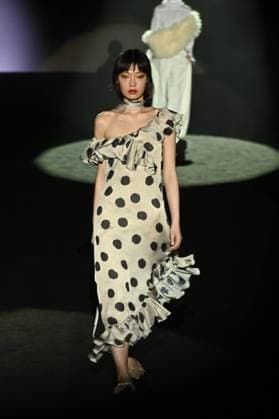 A model wears at collection runway a creation from Menchen Thomas during Pasarela Cibeles Mercedes-Benz Fashion Week Madrid 2025 in Madrid, on Thursday ,20 February 2025. Cordon Press 