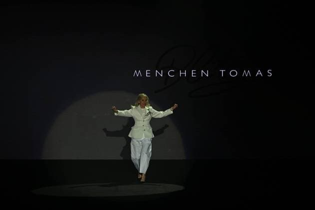 A model wears at collection runway a creation from Menchen Thomas during Pasarela Cibeles Mercedes-Benz Fashion Week Madrid 2025 in Madrid, on Thursday ,20 February 2025. Cordon Press 
