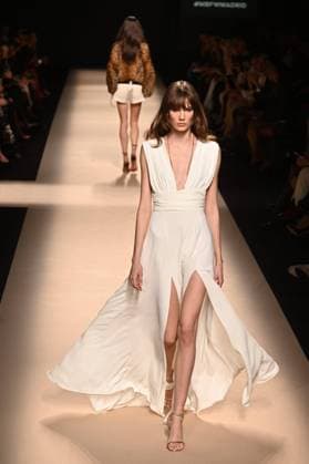 A model wears at collection runway a creation from Alex Riviere during Pasarela Cibeles Mercedes-Benz Fashion Week Madrid 2025 in Madrid, on Thursday ,20 February 2025. Cordon Press 