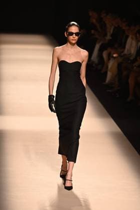 A model wears at collection runway a creation from Alex Riviere during Pasarela Cibeles Mercedes-Benz Fashion Week Madrid 2025 in Madrid, on Thursday ,20 February 2025. Cordon Press 