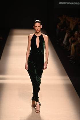 A model wears at collection runway a creation from Alex Riviere during Pasarela Cibeles Mercedes-Benz Fashion Week Madrid 2025 in Madrid, on Thursday ,20 February 2025. Cordon Press 