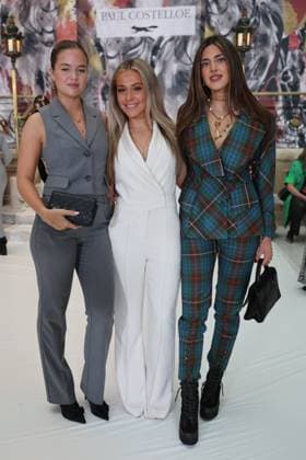 . 21 02 2025. London, United Kingdom. Julia Pollard , Jazz Saunders and Yasmine Zweegars , all from Made in Chelsea , arriving at the Paul Costelloe show for Autumn Winter 2025 at London Fashion Week.  xStephenxLockx xi-Imagesx IIM-25752-0002