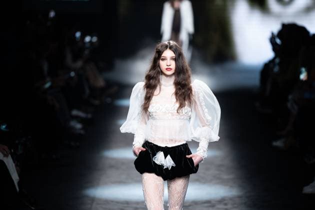 Spanish fashion designers Yolancris present their new collection at Madrid Fashion Week 2025, the most important fashion event in Spain. At IFEMA, Madrid, February 20, 2025. (20250220108)