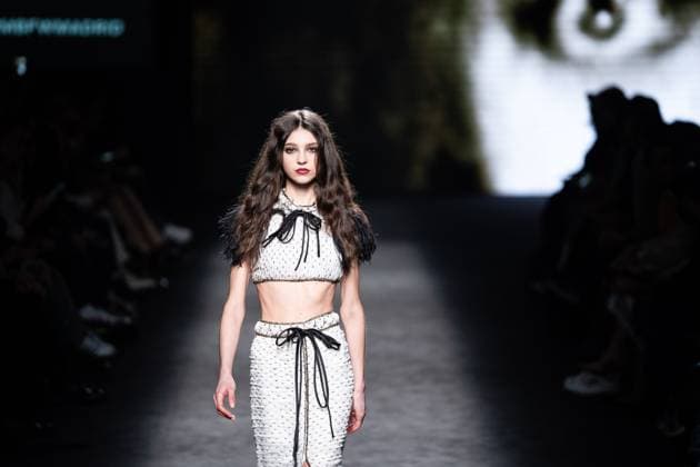 Spanish fashion designers Yolancris present their new collection at Madrid Fashion Week 2025, the most important fashion event in Spain. At IFEMA, Madrid, February 20, 2025. (20250220132)