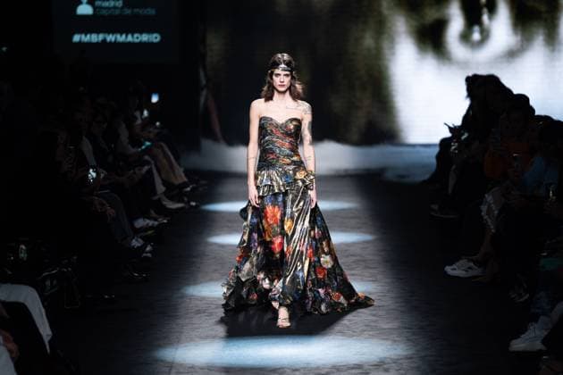 Spanish fashion designers Yolancris present their new collection at Madrid Fashion Week 2025, the most important fashion event in Spain. At IFEMA, Madrid, February 20, 2025. (20250220116)