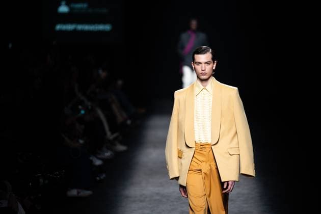 Mans Concept, fashion brand created by designer Jaime Alvarez, presents his new collection at Madrid Fashion Week 2025, the most important fashion event in Spain. At IFEMA, Madrid, February 20, 2025. (20250220169)