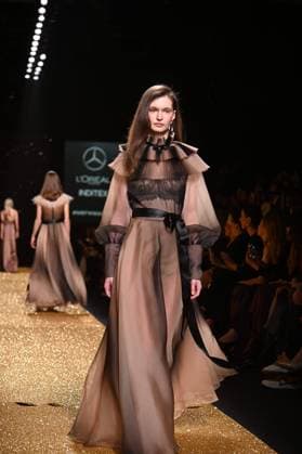 A model wears at collection runway a creation from Isabel Sanchis during Pasarela Cibeles Mercedes-Benz Fashion Week Madrid 2025 in Madrid, on Friday ,21 February 2025. Cordon Press 