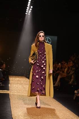 A model wears at collection runway a creation from Isabel Sanchis during Pasarela Cibeles Mercedes-Benz Fashion Week Madrid 2025 in Madrid, on Friday ,21 February 2025. Cordon Press 