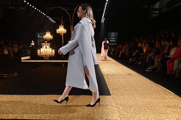 A model wears at collection runway a creation from Isabel Sanchis during Pasarela Cibeles Mercedes-Benz Fashion Week Madrid 2025 in Madrid, on Friday ,21 February 2025. Cordon Press 