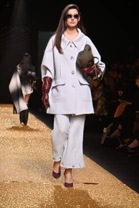 A model wears at collection runway a creation from Isabel Sanchis during Pasarela Cibeles Mercedes-Benz Fashion Week Madrid 2025 in Madrid, on Friday ,21 February 2025. Cordon Press 