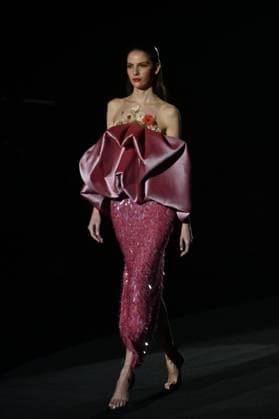 A model wears at collection runway a creation from Hannibal Laguna during Pasarela Cibeles Mercedes-Benz Fashion Week Madrid 2025 in Madrid, on Friday ,21 February 2025. Cordon Press 