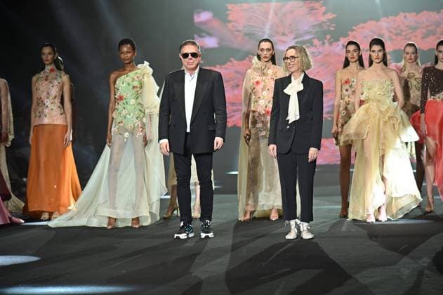 A model wears at collection runway a creation from Hannibal Laguna during Pasarela Cibeles Mercedes-Benz Fashion Week Madrid 2025 in Madrid, on Friday ,21 February 2025. Cordon Press 