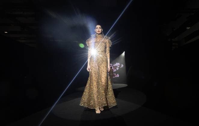 Hannibal Laguna fashion show at the 81st edition of the MBFW Two models at the Hannibal Laguna fashion show at the 81st edition of the Mercedes Benz Fashion Week MBFW, at IFEMA Madrid, on February 21, 2025, in Madrid Spain IFEMA Madrid hosts the Mercedes Benz Fashion Week Madrid MBFW from February 19 to 23 February 21 FEBRUARY 2025 HANNIBAL LAGUNA FASHION Madrid Madrid Madrid Spain  Copyright: xEduardoxParrax 6534481