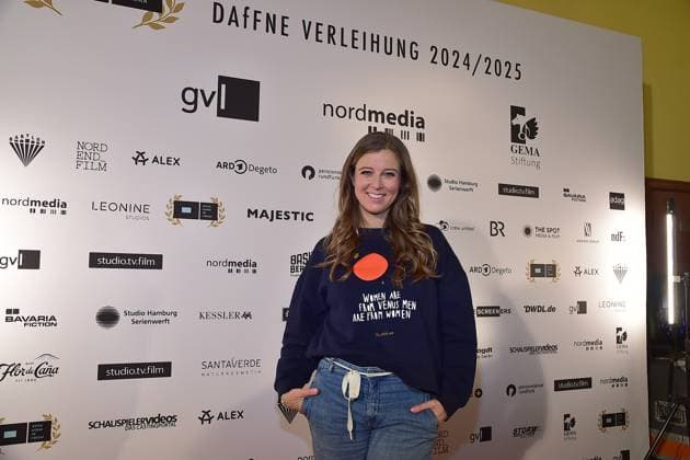 DAFFNE Award Ceremony 2025 Berlin MNina Eichinger arrives for the 12th time DAfFNE German Academy for Television, an honorary award for an outstanding lifetime achievement at the 75th Berlinale in Berlin, on 21 02 2025 Photopress Mueller