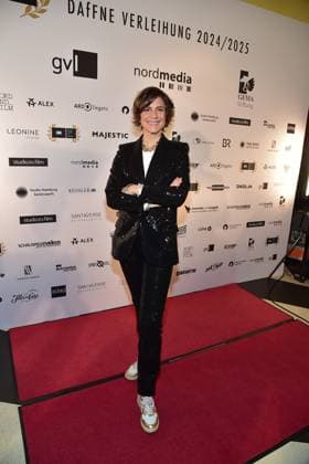 DAFFNE Award Ceremony 2025 Berlin Christina Hecke arrives for the 12th time DAfFNE German Academy for Television, an honorary award for an outstanding lifetime achievement at the 75th Berlinale in Berlin, on 21 02 2025 Photopress Mueller